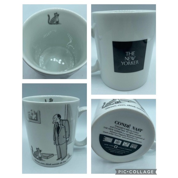 The New Yorker Magazine Co Conde Nast 1998 Mug Never Think Outside The Box Cart - Picture 1 of 7